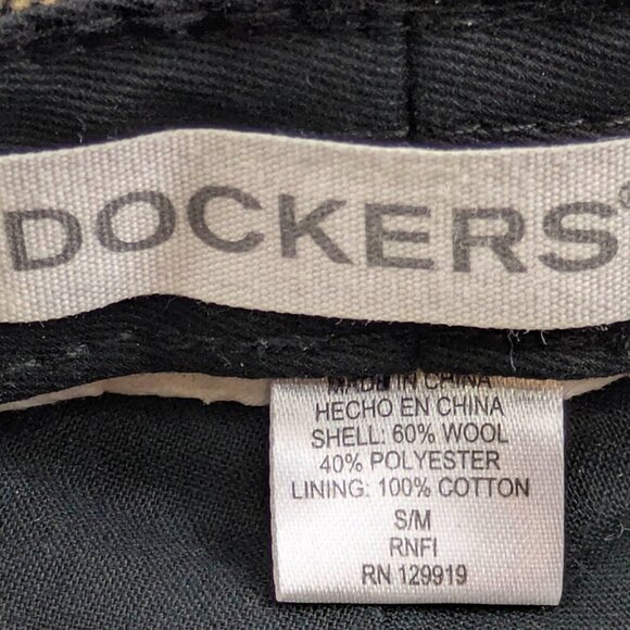 Dockers Flat Cap Mens Small Medium Brown Plaid Wool Blend Driver Newsboy Cabbie - Picture 7 of 7